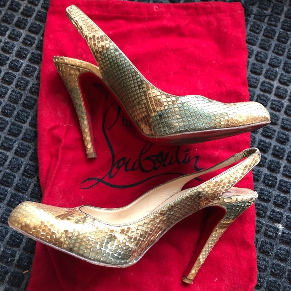 Christian Louboutin Python Slingback Pump, size 37 - Picture 6 of 7